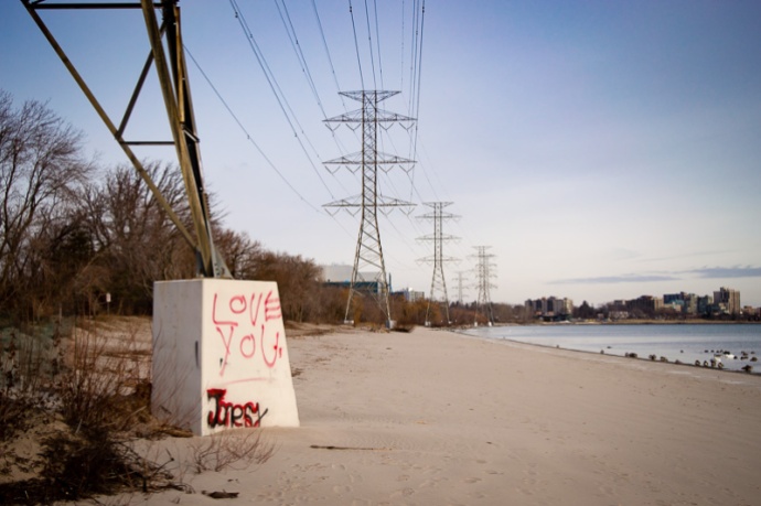 Love graffiti at the beach, Burlington Ontario